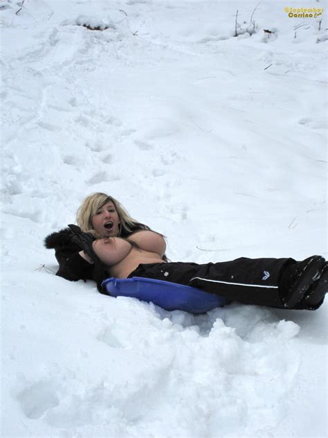 september carrino tits around in the snow my boob site