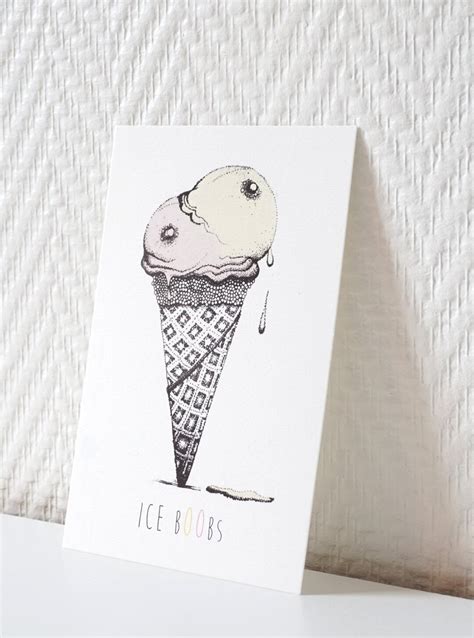 postcard ice boobs ice cream sexy hot boobs etsy