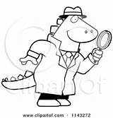 Detective Magnifying Glass Coloring Cartoon Clipart Dinosaur Using Thoman Cory Outlined Vector 2021 sketch template