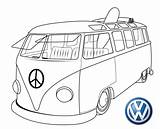 Bus Ausmalbilder Kombi T1 Ausmalen Combi Zeichnen Voiture Coloriages Busje Colorier Campervan Malvorlagen sketch template