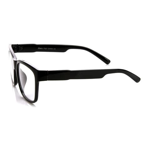 large retro clear lens nerd hipster wayfarer glasses zerouv