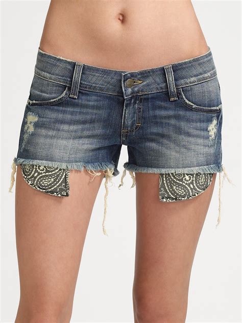 blue denim shorts women