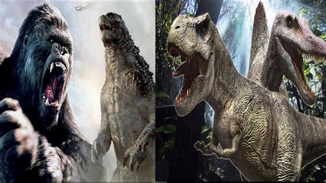 Kong And Godzilla Vs T Rex And Spinosaurus Hd Youtube