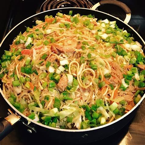 pancit bihon with canton lutong bahay recipe in 2020