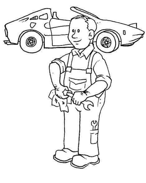 car mechanic  coloring pages