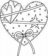 Embroidery Coloring Pages Valentines Hearts Fringe Crafts Freebie Prim Sentiment Primitive Valentine Shape Beyond Patterns Book Stamps Choose Board sketch template