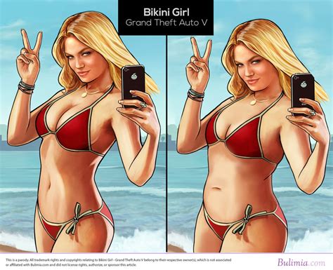 Bikini Girl – Grand Theft Auto V Video Game Illustration Showing