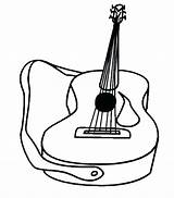 Coloring Pages Guitar Acoustic Getcolorings Color sketch template