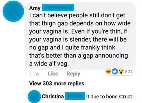 Thigh Gaps Are Undesirable Because It Means You Have A Wide Vagina