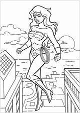 Wonder Woman Coloring Pages Kids Children Simple Super sketch template