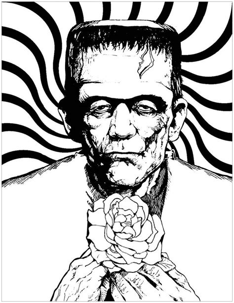 frankenstein  rose coloring pages  printable coloring pages