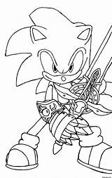 Sonic Coloring Pages Printable Swords Cartoon Holding Character Print Sword Hedgehog Kids Login sketch template