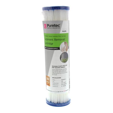Pleated Sediment Water Filter Cartridge 10 Inch Reusable 20 Micron