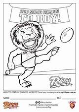 Afl Colouring Lions Australian sketch template