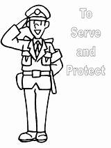 Policeman Color Coloring Pages Clipart sketch template