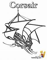 Ship Coloring Pages Pirate Corsair Sailing Tall Seas Print Yescoloring Ships Kids Pirates sketch template