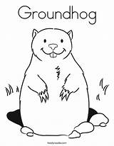 Groundhog Coloring Pages Printable Kids Sheets Print Preschool Twistynoodle Color Groundhogs Outline Tracing Ground Sheet Hog Template Crafts Puppet Noodle sketch template