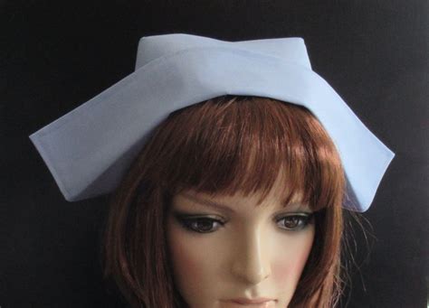 light blue vintage style fabric nurse hat nurse cap  etsy