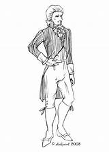 Regency Georgian 1800s Cravat sketch template