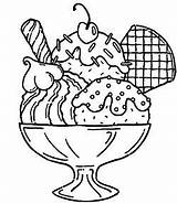 Sundae Whipped Wafer Sundaes Dessert Donuts Scoops Coloringpagesonly sketch template