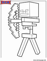 Minecraft Coloring Arrow Skeleton Game Pages Printable sketch template