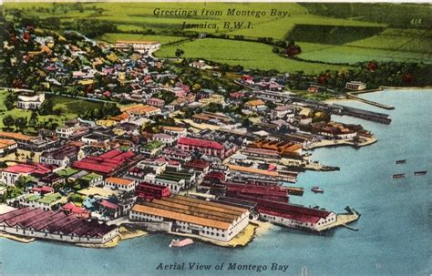 Vintage Jamaica Postcard Aerial View Of Montego By Vintageplum