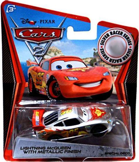 Disney Pixar Cars Cars 2 Silver Racer Series Lightning Mcqueen With