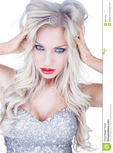 Trendy Blue Eyed Blond Woman Royalty Free Stock Images