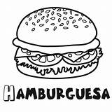 Hamburguesa Hamburguesas Comidas Pintar Alimentos Guiainfantil Actividad Plato Desde Platos sketch template