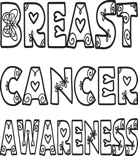 breast cancer awareness isolated coloring page  vector art
