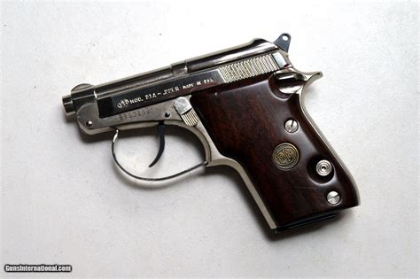 Beretta Model 21a Nickel Finish With Wood Grips Mint