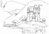 Kasteel Kleurplaat Castillo Burg Malvorlage Mittelalter Ritterburg Princess Castillos Edad Ausdrucken Medievales Stampare Kleurplaten sketch template