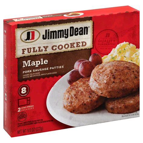 jimmy dean fully cooked maple pork sausage patties shop meat at h e b