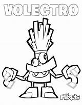 Mixels Volectro Completa Animados sketch template