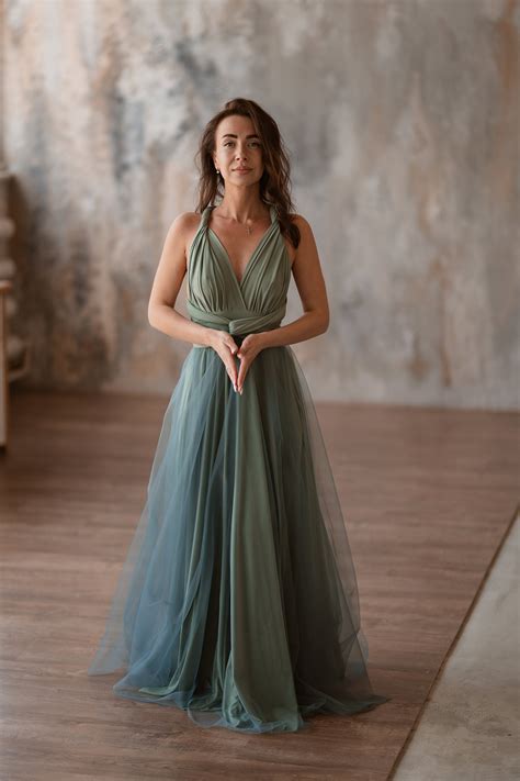 Sage Green Infinity Dress With Tulle Skirt Sage Green Etsy Australia