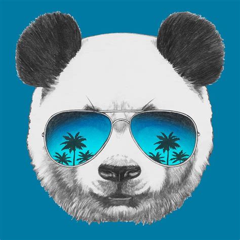 Panda With Sunglasses Digital Art By Marco Sousa Pixels