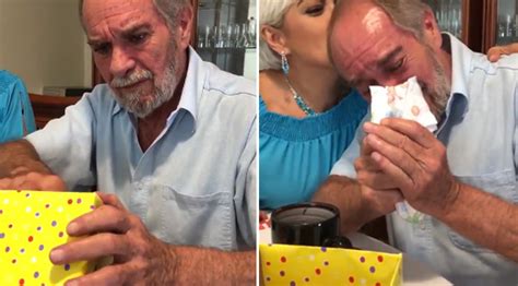 dad cries tears of joy when he finds out he s going to be