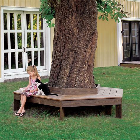 these wrap around tree benches provide beautiful outdoor