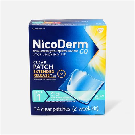 nicoderm cq step  nicotine patches  week supply  ct