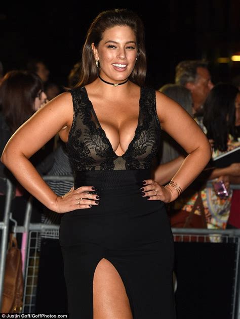 ashley graham amps up the sex appeal in a very low cut dress at gq awards 2016 daily mail online