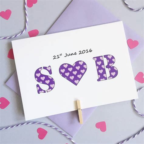 personalised couples card  ruby wren designs notonthehighstreetcom