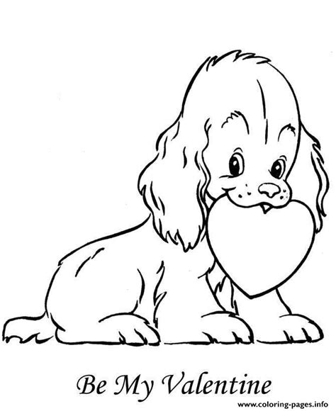 valentine heart puppy   valentine coloring pages printable