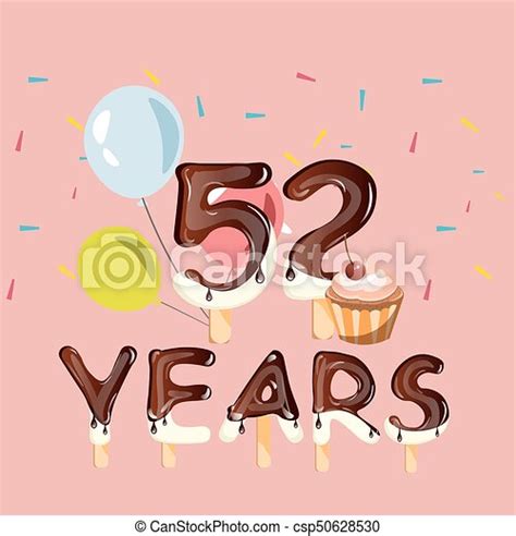 years happy birthday card vector illustration canstock