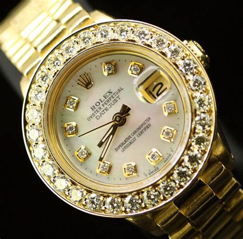 rolex datejust presidential ladies oyster perpetual  gold diamond