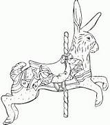 Carousel Rabbit Dentzel Sheets Saddlebred Carosel Adult Coloringhome sketch template