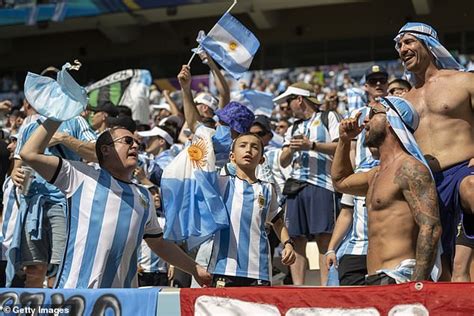 Argentina Fans Take Advantage Of The More Relaxed Dress Code Inside