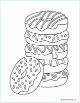 Donut Donuts Doodle Contour Stacked Mombrite sketch template