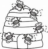 Beehive Bee sketch template