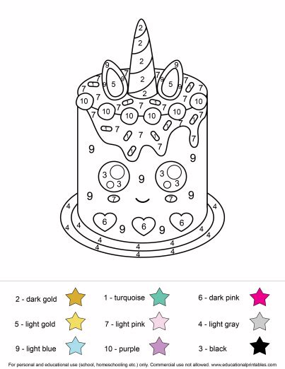 unicorn number coloring pages color  number printable
