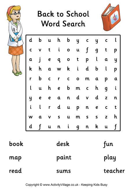 Back To School Word Search Easy Pdf Link Easy Word